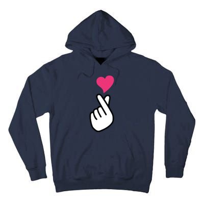 Finger Heart Korean Hand Symbol KPOP Love Saranghae Tall Hoodie