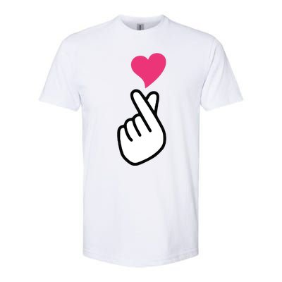 Finger Heart Korean Hand Symbol KPOP Love Saranghae Softstyle CVC T-Shirt