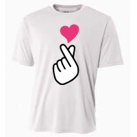 Finger Heart Korean Hand Symbol KPOP Love Saranghae Cooling Performance Crew T-Shirt