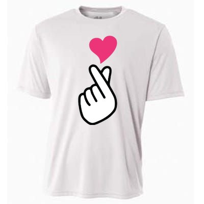 Finger Heart Korean Hand Symbol KPOP Love Saranghae Cooling Performance Crew T-Shirt