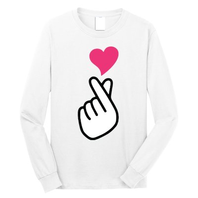 Finger Heart Korean Hand Symbol KPOP Love Saranghae Long Sleeve Shirt