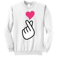 Finger Heart Korean Hand Symbol KPOP Love Saranghae Sweatshirt