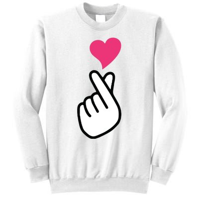 Finger Heart Korean Hand Symbol KPOP Love Saranghae Sweatshirt