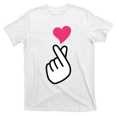 Finger Heart Korean Hand Symbol KPOP Love Saranghae T-Shirt