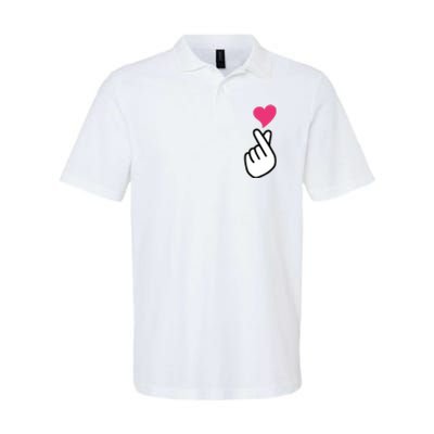 Finger Heart Korean Hand Symbol KPOP Love Saranghae Softstyle Adult Sport Polo