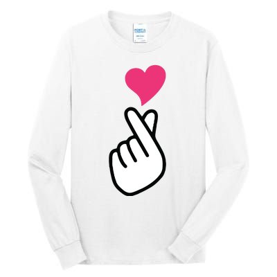 Finger Heart Korean Hand Symbol KPOP Love Saranghae Tall Long Sleeve T-Shirt