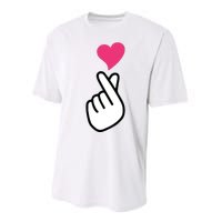 Finger Heart Korean Hand Symbol KPOP Love Saranghae Performance Sprint T-Shirt