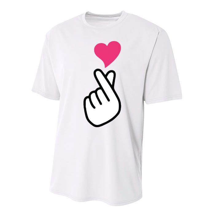 Finger Heart Korean Hand Symbol KPOP Love Saranghae Performance Sprint T-Shirt