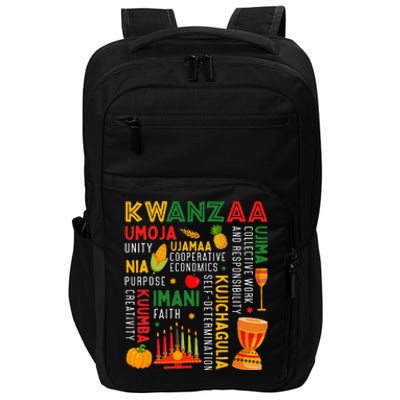 Funny Happy Kwanzaa Seven Principles Of Kwanzaa Impact Tech Backpack