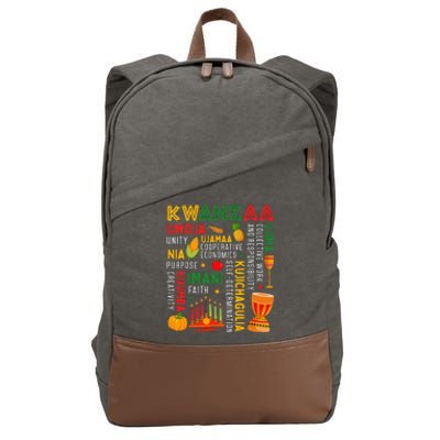 Funny Happy Kwanzaa Seven Principles Of Kwanzaa Cotton Canvas Backpack