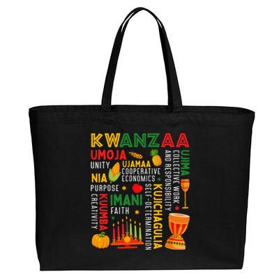 Funny Happy Kwanzaa Seven Principles Of Kwanzaa Cotton Canvas Jumbo Tote