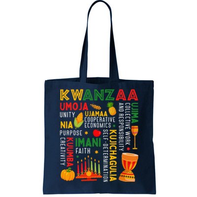 Funny Happy Kwanzaa Seven Principles Of Kwanzaa Tote Bag