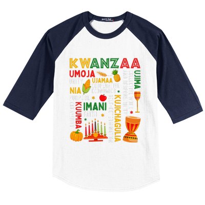 Funny Happy Kwanzaa Seven Principles Of Kwanzaa Baseball Sleeve Shirt