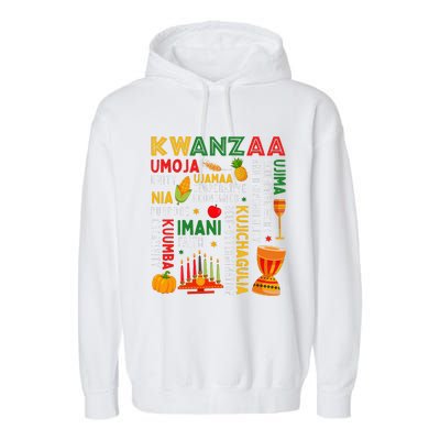 Funny Happy Kwanzaa Seven Principles Of Kwanzaa Garment-Dyed Fleece Hoodie