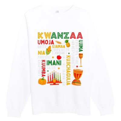 Funny Happy Kwanzaa Seven Principles Of Kwanzaa Premium Crewneck Sweatshirt