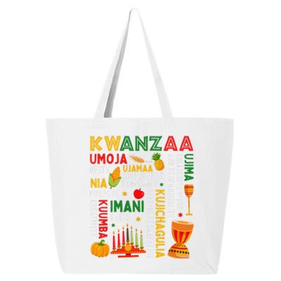 Funny Happy Kwanzaa Seven Principles Of Kwanzaa 25L Jumbo Tote