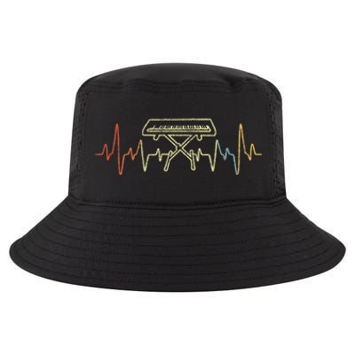 Funny Heartbeat Keyboard Piano Player Musician Retro Cool Comfort Performance Bucket Hat