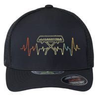 Funny Heartbeat Keyboard Piano Player Musician Retro Flexfit Unipanel Trucker Cap