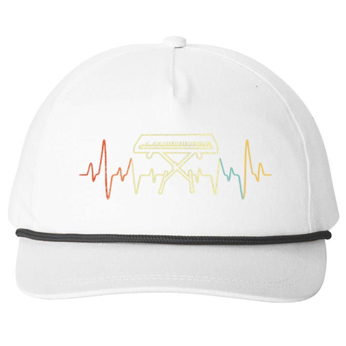 Funny Heartbeat Keyboard Piano Player Musician Retro Snapback Five-Panel Rope Hat