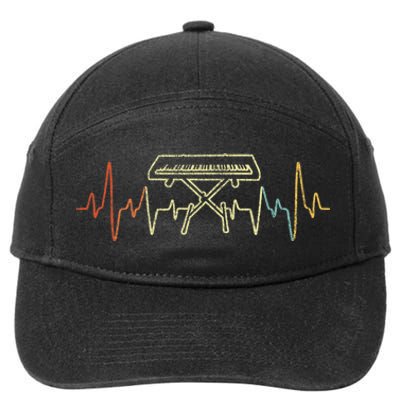 Funny Heartbeat Keyboard Piano Player Musician Retro 7-Panel Snapback Hat