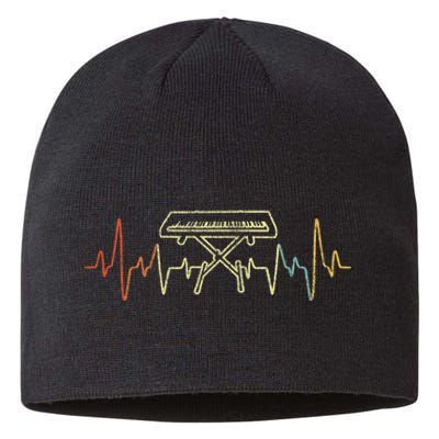 Funny Heartbeat Keyboard Piano Player Musician Retro Sustainable Beanie