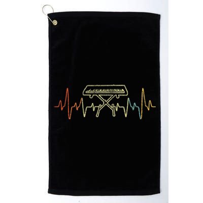 Funny Heartbeat Keyboard Piano Player Musician Retro Platinum Collection Golf Towel