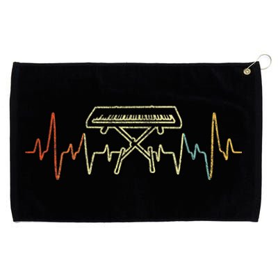 Funny Heartbeat Keyboard Piano Player Musician Retro Grommeted Golf Towel