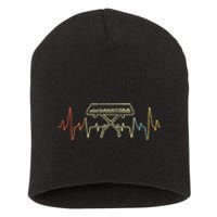 Funny Heartbeat Keyboard Piano Player Musician Retro Short Acrylic Beanie