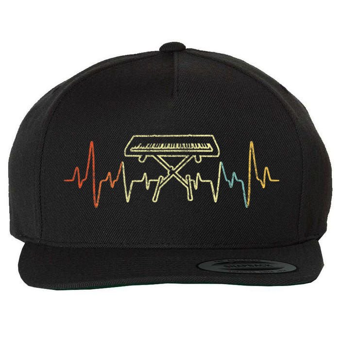 Funny Heartbeat Keyboard Piano Player Musician Retro Wool Snapback Cap