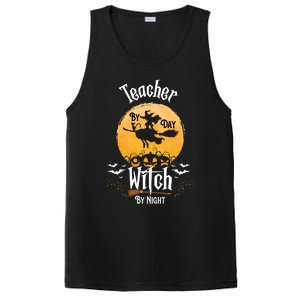 Funny Halloween Kindergarten Teacher By Day Witch By Night Gift PosiCharge Competitor Tank