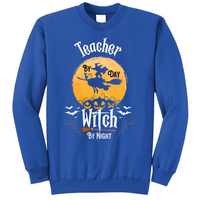 Funny Halloween Kindergarten Teacher By Day Witch By Night Gift Sweatshirt