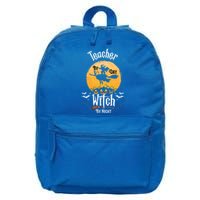 Funny Halloween Kindergarten Teacher By Day Witch By Night Gift 16 in Basic Backpack