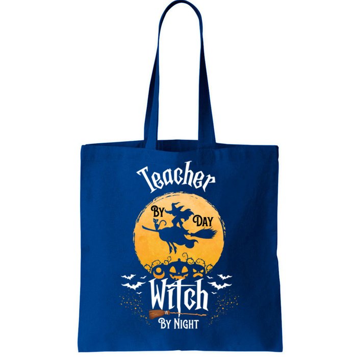 Funny Halloween Kindergarten Teacher By Day Witch By Night Gift Tote Bag