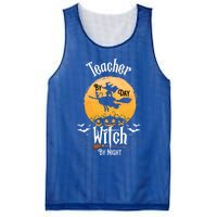 Funny Halloween Kindergarten Teacher By Day Witch By Night Gift Mesh Reversible Basketball Jersey Tank