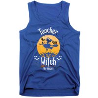 Funny Halloween Kindergarten Teacher By Day Witch By Night Gift Tank Top