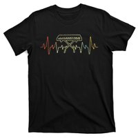 Funny Heartbeat Keyboard Piano Player Musician Retro T-Shirt