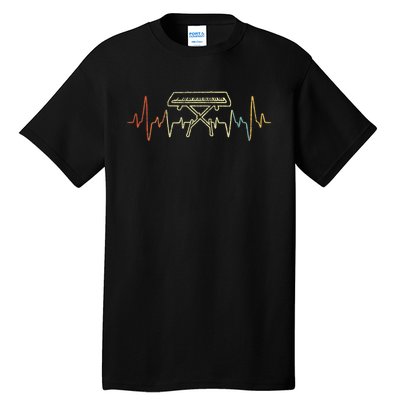 Funny Heartbeat Keyboard Piano Player Musician Retro Tall T-Shirt