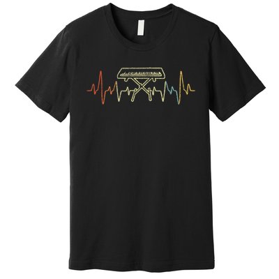 Funny Heartbeat Keyboard Piano Player Musician Retro Premium T-Shirt