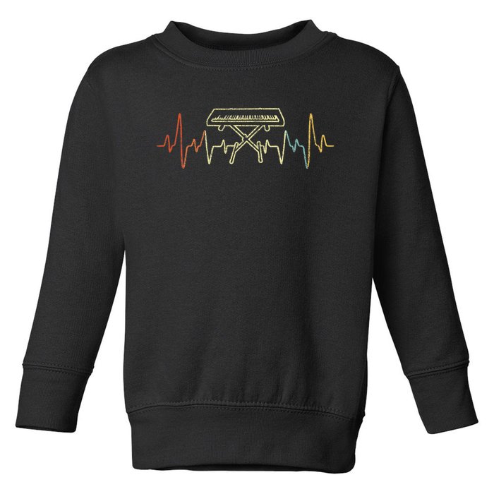 Funny Heartbeat Keyboard Piano Player Musician Retro Toddler Sweatshirt