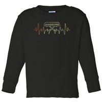 Funny Heartbeat Keyboard Piano Player Musician Retro Toddler Long Sleeve Shirt