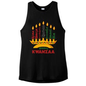 Funny Happy Kwanzaa Kinara Seven Candles Principles Of Kwanzaa Ladies PosiCharge Tri-Blend Wicking Tank