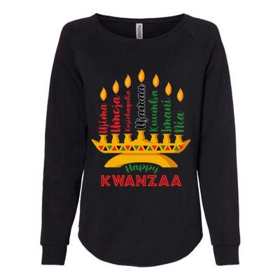 Funny Happy Kwanzaa Kinara Seven Candles Principles Of Kwanzaa Womens California Wash Sweatshirt