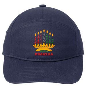 Funny Happy Kwanzaa Kinara Seven Candles Principles Of Kwanzaa 7-Panel Snapback Hat