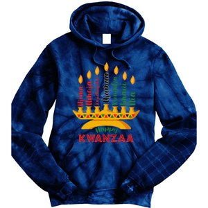 Funny Happy Kwanzaa Kinara Seven Candles Principles Of Kwanzaa Tie Dye Hoodie