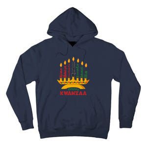 Funny Happy Kwanzaa Kinara Seven Candles Principles Of Kwanzaa Tall Hoodie