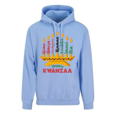 Funny Happy Kwanzaa Kinara Seven Candles Principles Of Kwanzaa Unisex Surf Hoodie