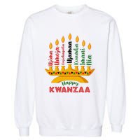 Funny Happy Kwanzaa Kinara Seven Candles Principles Of Kwanzaa Garment-Dyed Sweatshirt