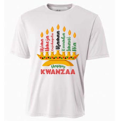 Funny Happy Kwanzaa Kinara Seven Candles Principles Of Kwanzaa Cooling Performance Crew T-Shirt