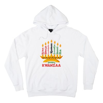 Funny Happy Kwanzaa Kinara Seven Candles Principles Of Kwanzaa Hoodie