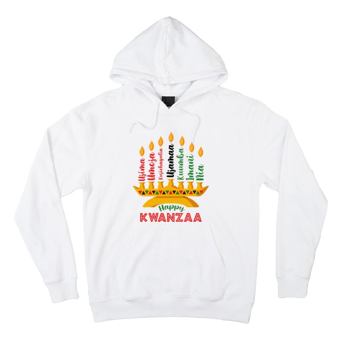 Funny Happy Kwanzaa Kinara Seven Candles Principles Of Kwanzaa Hoodie